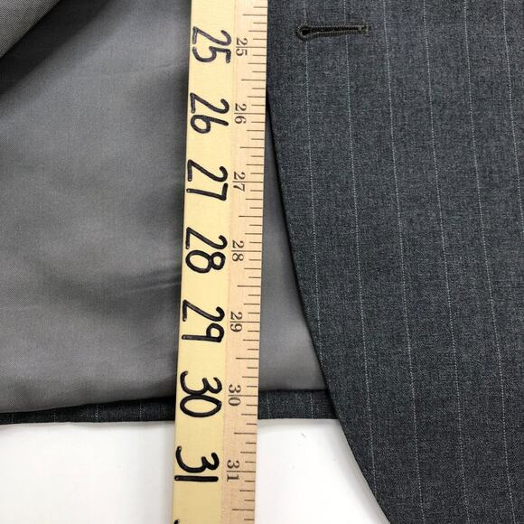 Ermenegildo Zegna Pinstriped 39 Custom Blazer Sport Coat Jacket Gray - Picture 9 of 15
